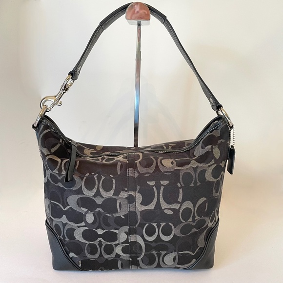 Coach Handbags - Coach Black Optic C Signature Canvas  Sarah Tote Shoulder Bag
